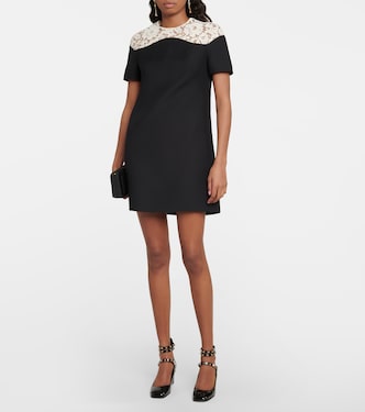 Miniabito Crêpe Couture con pizzo | Valentino