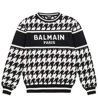Jersey de pata de gallo con logo | Balmain Kids