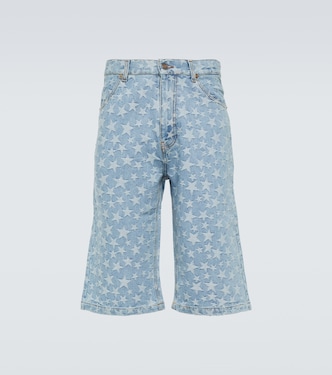 Jacquard cotton denim shorts | ERL