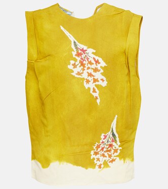 Top in raso con stampa | Prada