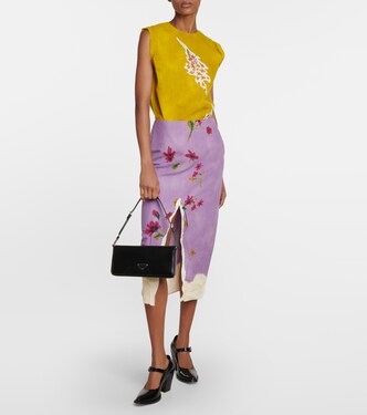 Top in raso con stampa | Prada