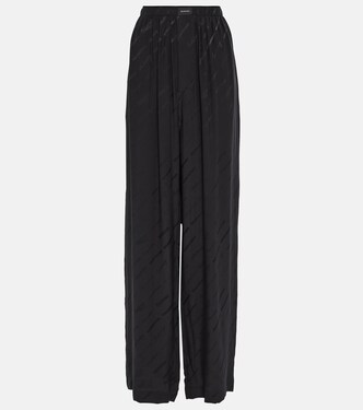 Logo high-rise wide-leg pants | Balenciaga