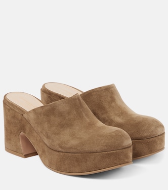 Mules Lyss in suede con plateau | Gianvito Rossi