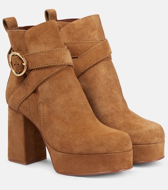 Lyna suede platform ankle boots | See By Chloé