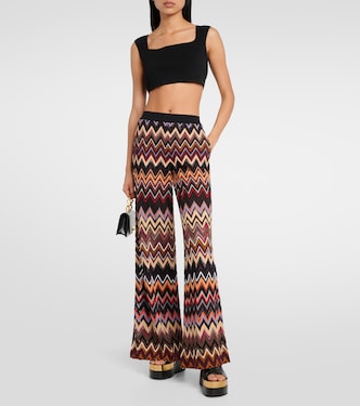 Zig Zag wool-blend wide-leg pants | Missoni