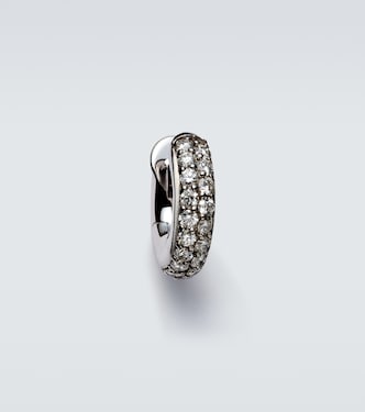 Einzelner Ohrring Macro Hoop Mini aus 18kt Weißgold mit Diamanten | Spinelli Kilcollin