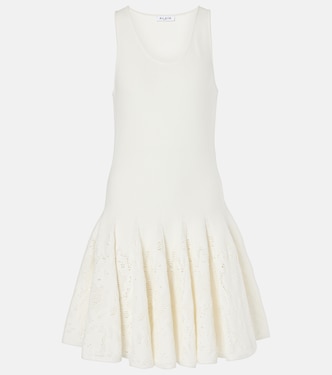 Abito corto Skater in pizzo di cotone | Alaïa