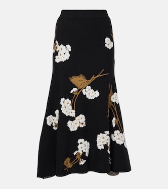 Falda midi en jacquard floral | Erdem