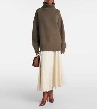 Falda midi Twirl en mezcla de cachemir | Extreme Cashmere