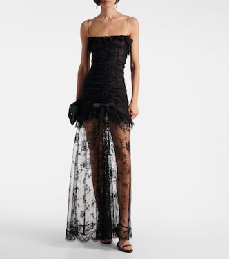 Bow-detail cotton-blend lace gown | Alessandra Rich