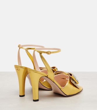 Bowow 95 embellished metallic leather sandals | Valentino Garavani