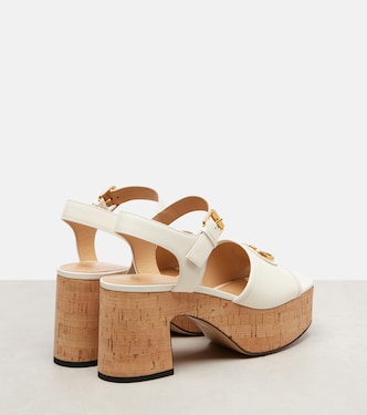 Sandales VLogo Signature 80 à plateau en cuir | Valentino Garavani