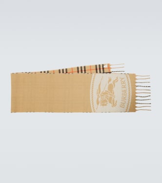 Burberry Check fringed cashmere scarf | Burberry