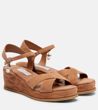 Astra 60 suede wedge sandals | Jimmy Choo