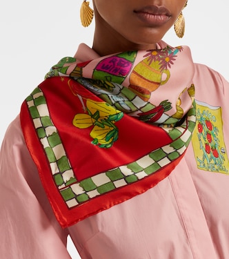 x Greg Sindel Contessa printed silk scarf | Alémais