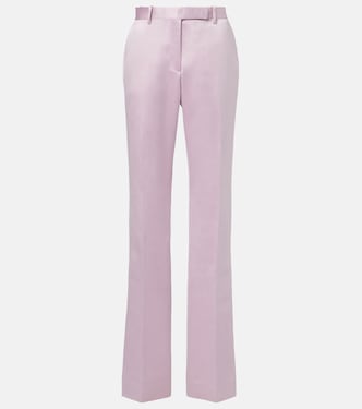 Cotton and silk duchesse straight pants | Tom Ford