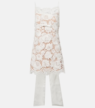 Bow-detail lace minidress | Self-Portrait