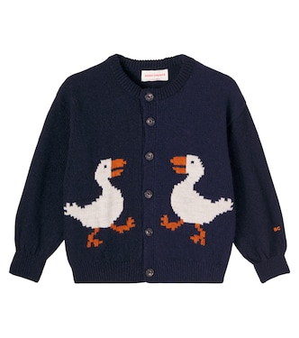 La Oca ribbed-knit wool-blend cardigan | Bobo Choses