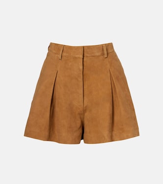 High-Rise Shorts aus Veloursleder | Rotate