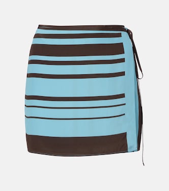 Rioja striped silk crêpe wrap skirt | SIR