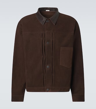 1st Type leather-trimmed suede jacket | A.Presse