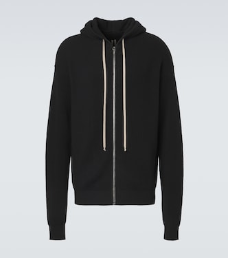 Ribbed-knit virgin wool hoodie | Rick Owens