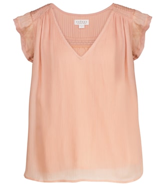 Isabelle lace-trimmed blouse | Velvet