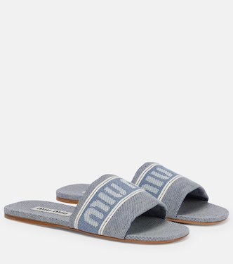 Pantoletten aus Denim | Miu Miu