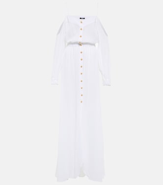 Button-down cotton maxi dress | Balmain