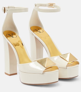 One Stud patent leather platform sandals | Valentino Garavani