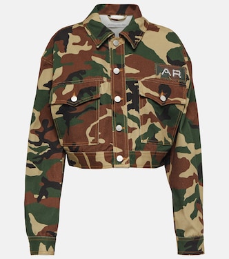 Camouflage cropped gabardine jacket | Alessandra Rich