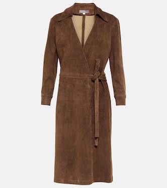 Ross suede wrap midi dress | Stouls