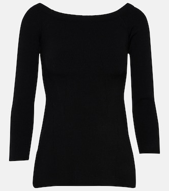 Derick ribbed-knit off-shoulder sweater | Veronica Beard
