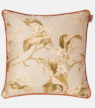 Floral embroidered cotton satin cushion | Etro