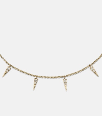Large Fringe 14kt gold anklet with diamonds | Sydney Evan