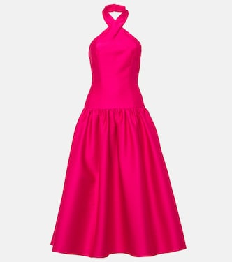 Halterneck taffeta midi dress | Roland Mouret