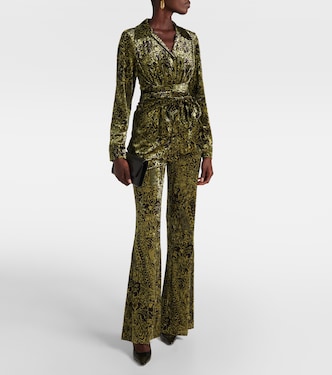 Lagarde printed velvet wrap top | Diane von Furstenberg
