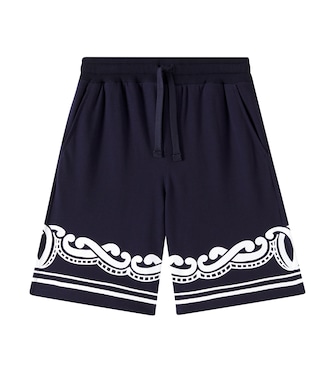 Shorts Bandana aus Baumwoll-Piqué | Dolce&Gabbana Kids