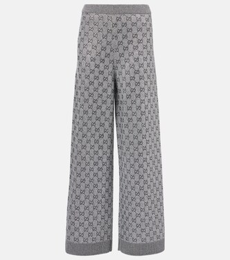 Weite Hose GG aus einem Wollgemisch | Gucci