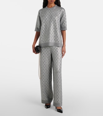 Weite Hose GG aus einem Wollgemisch | Gucci