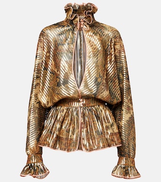 Pekin ruffled silk-blend top | Valentino