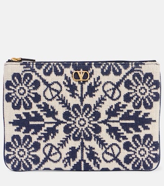 Clutch VLogo in jacquard floreale | Valentino Garavani