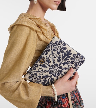 Pochette VLogo en jacquard à fleurs | Valentino Garavani