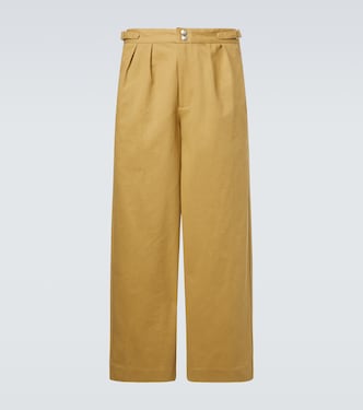 Cotton twill wide-leg pants | Bode
