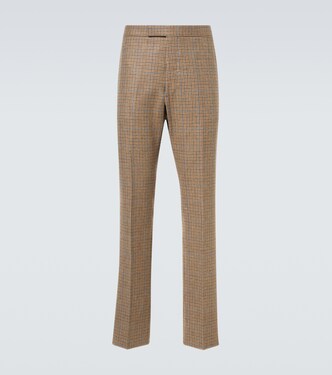 Houndstooth wool straight pants | Thom Browne