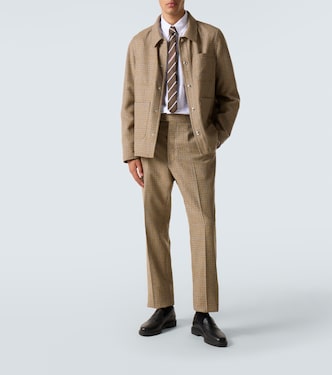 Houndstooth wool straight pants | Thom Browne
