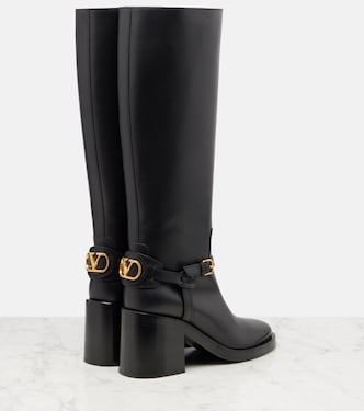 VLogo leather knee-high boots | Valentino Garavani