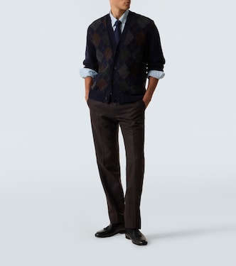 Argyle wool cardigan | Rubinacci