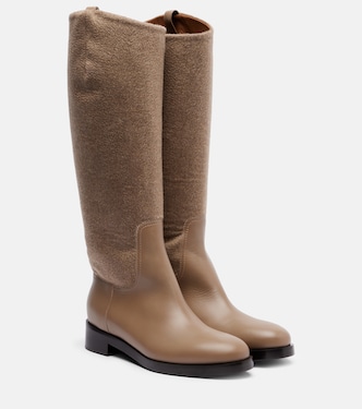 Cashmere and leather knee-high boots | Max Mara
