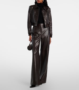 Pantalon évasé à taille haute en cuir | Dorothee Schumacher